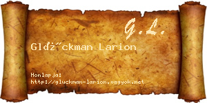 Glückman Larion névjegykártya
